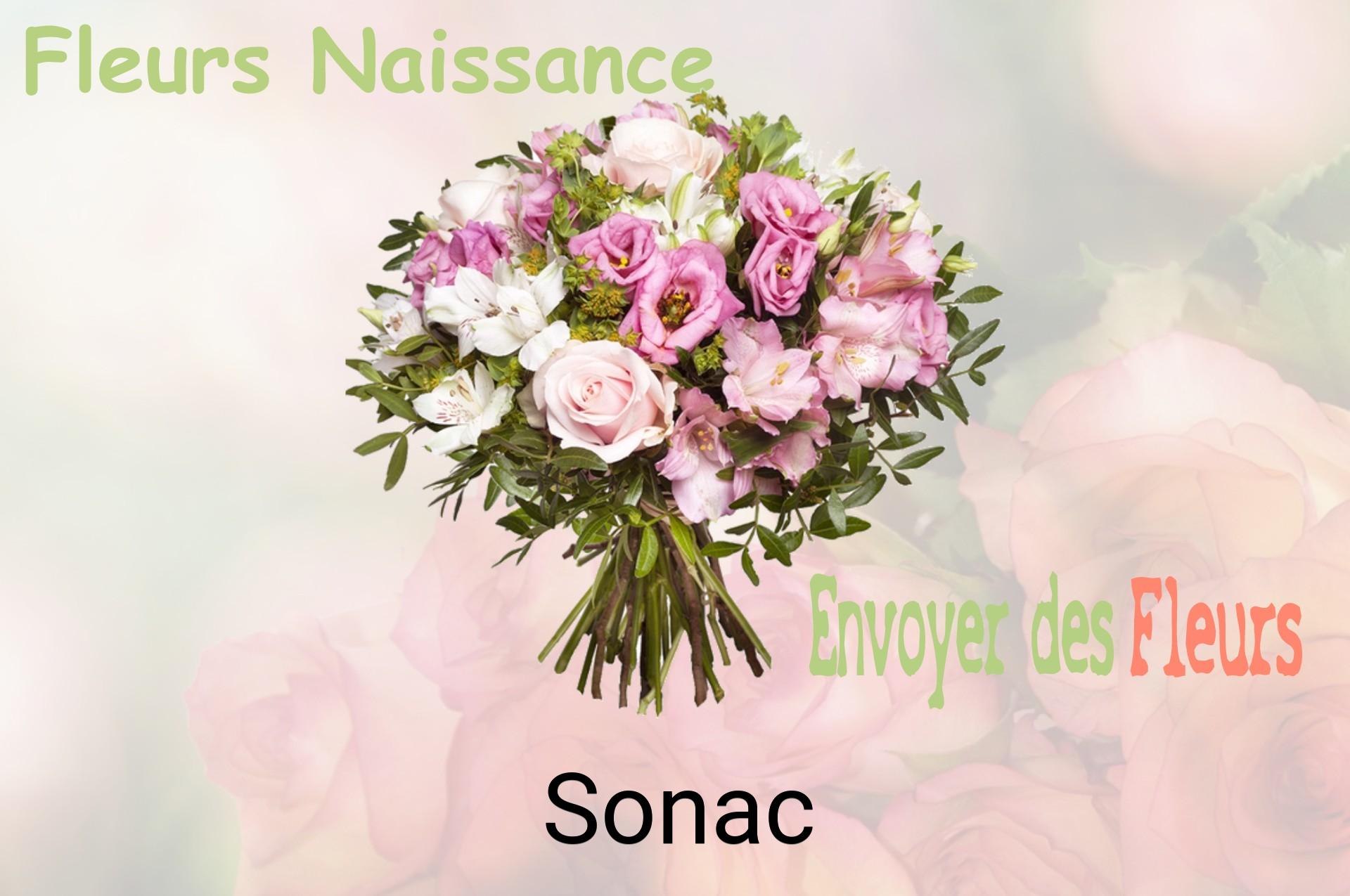 Bouquet de fleurs de naissance livré à Sonac